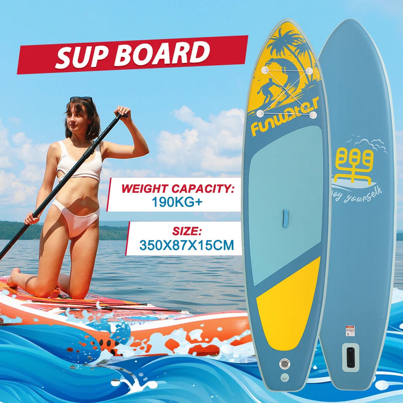 FunWater 350✖87✖15cm Sup Board Inflatable Surfboard Stand Up Paddle Board Inflatable Sup PaddleBoard with Accessories EU Stock