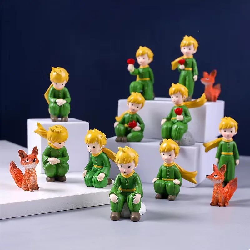 Creative Little Prince Rose Small Fox Modern Home Desk Small Ornaments Children's Birthday Christmas Gift Ornaments Decoration