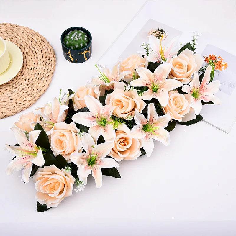 Simulated Rose Arch Decoration Simulated Lily Flower Wall Wedding Flower Wall Wedding Supplies Background Wall