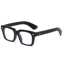 SO&EI Vintage Square Men Sunglasses Fashion Yellow Blue Shades UV400 Women Trending Rivets Punk Sun Glasses