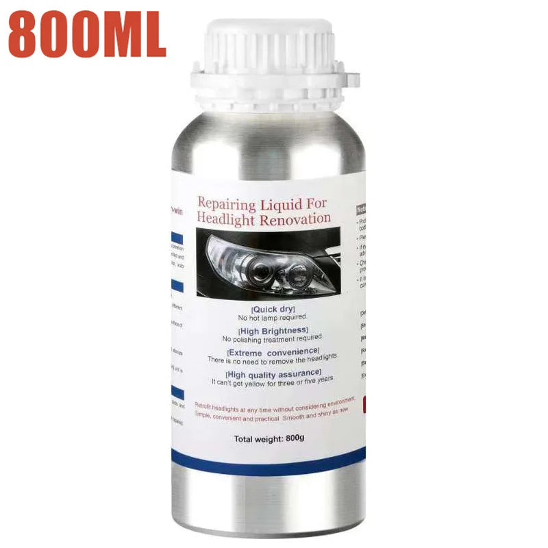 Car Products 800ML Headlight Polish Repair Liquid Polymer Car Headlight Restoration Evaporator Scratch Remover Automobile Tool