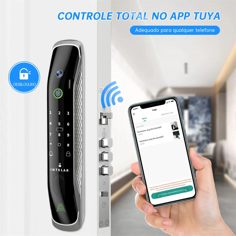 Smart Home Electronic Lock Wifi APP Fingerprint Biometric Card Tuya APP Digital Password Keyless Smart Door Lock Security