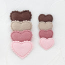 50pcs 21x25/32x37mm Padded Corduroy Fabic Heart Appliques for DIY Hat Clothes Leggings Sewing Supplies Headwear Decor Patches
