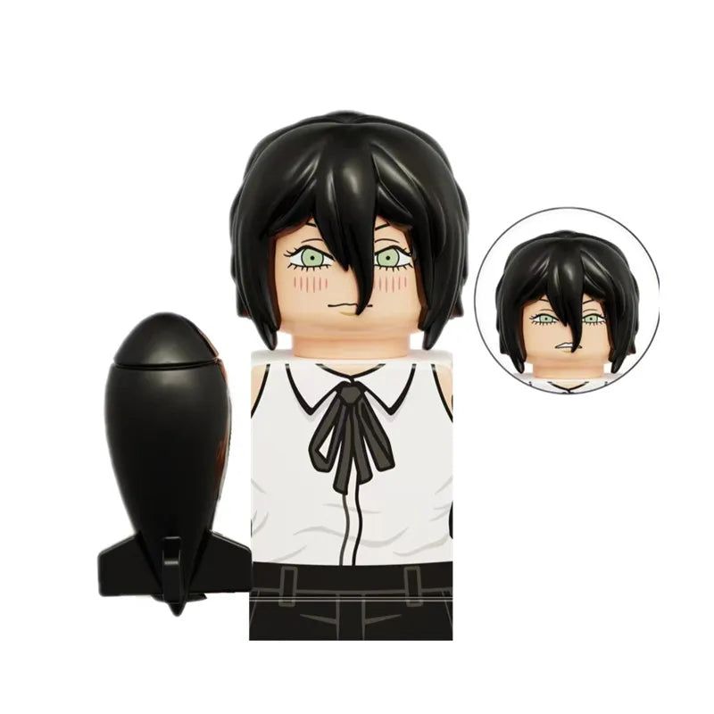 Chainsaws Man Denji Pochita Makima Power Movies Anime Building Blocks Mini Action Figures Bricks DIY Toys gifts for Children