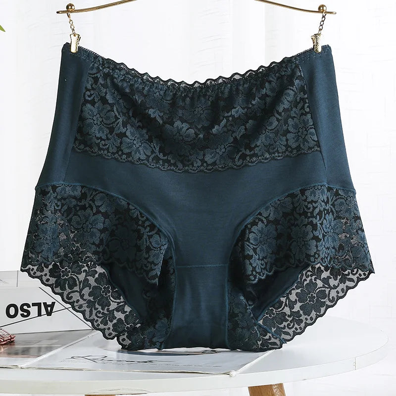 High waist Sexy lace panties High waist Breathable Briefs Comfort underpants women's soft boyshorts Large size underwear