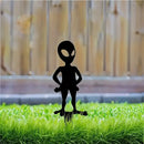 Abstract Alien Silhouette Garden Stake, Father's Day Metal Outdoor Home Decor, Lawn Art for Yard, Patio, Flowerbed