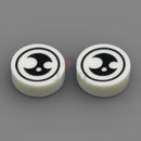 Round Tile Eye Eyelash Pupile Pattern Printed Building Blocks Bulk Accessory MOC Bricks Model Toys Compatible with 98138 14769