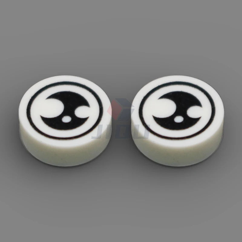 Round Tile Eye Eyelash Pupile Pattern Printed Building Blocks Bulk Accessory MOC Bricks Model Toys Compatible with 98138 14769