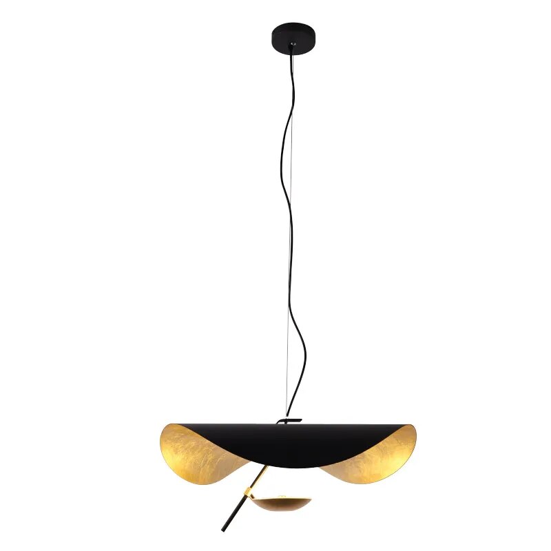 Postmodern Curved Surface LED Pendant Lights Flying Saucer Hat Art Home Decor Hanglamp Living Room Restaurant Kitchen Lights