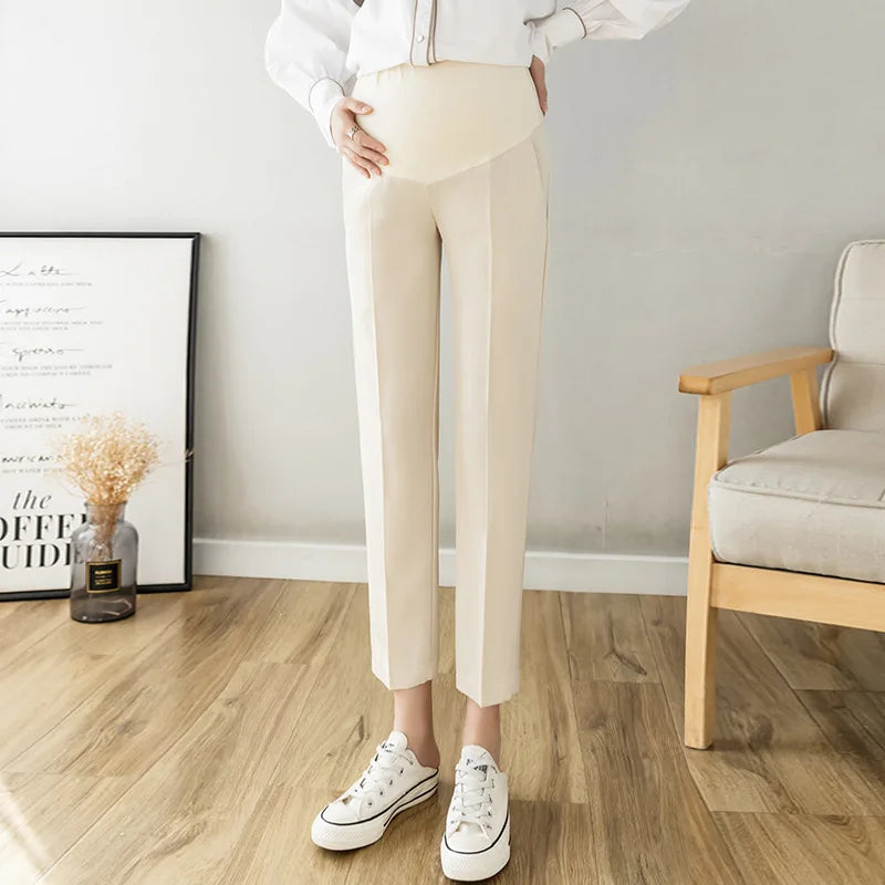Fdfklak Maternity Pants Thin Spring Summer New Elastic Waist Trousers Clothes For Pregnant Women Belly Pregnancy Clothing