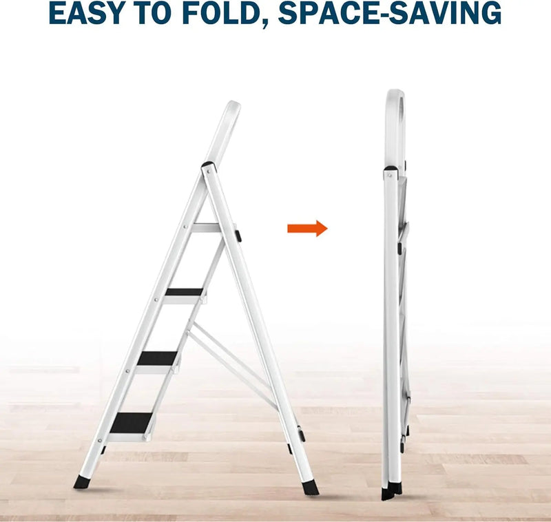 DayPlus Safety Folding Step Stool 2-4 Step Ladder Portable Foldable Stepladder Anti Slip Feet  for Indoor Outdoor Home Office