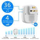 2 Receivers! Wireless Doorbell Waterproof Wall Plug-in Cordless Door Bell with 300M/1000Ft Long Range, 36 Melodies Ringtones