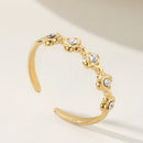 YACHAN Classic Minimalist Floral Zircon Rings For Women Fashion Stainless Steel High Quality Wedding Jewelry