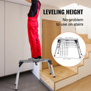 SucceBuy 330lbs Work Platform Adjustable Folding Aluminum Drywall Ladder Non-Slip Work Bench w/ Portable Handle