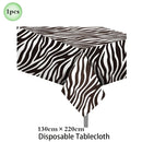 Jungle Safari Birthday 32Inch 1-9 Numbers Leopard Foil Balloon Land Animal Tiger Zebra Giraffe Disposable Tableware Party Decors