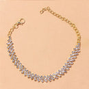 Huitan Bling Cubic Zirconia Chain Anklet for Women Fashion Ankle Bracelet Barefoot Sandals Foot Jewelry Anniversary Gift 2022