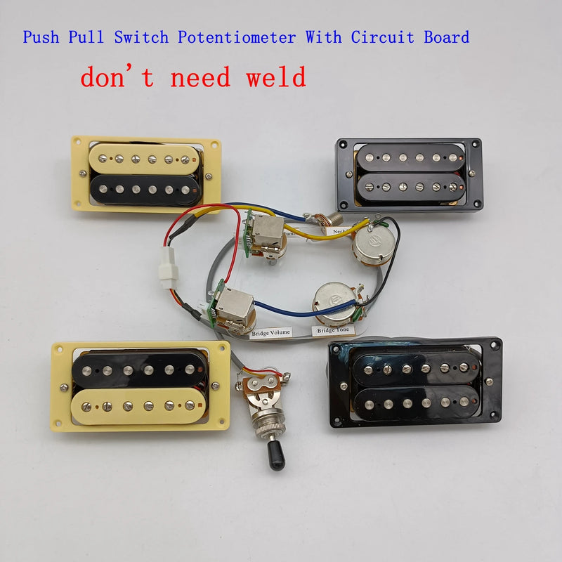 Upgrade Coil Split Humbucker Guitar Pickups Push Pull Circuit Board Wring Harness Guitars Parts