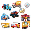 Cartoon Car Balloons Train Fire Truck Tank Engineering Car Tractor Aluminum Film Balloon Birthday Party Baby Shower Toy