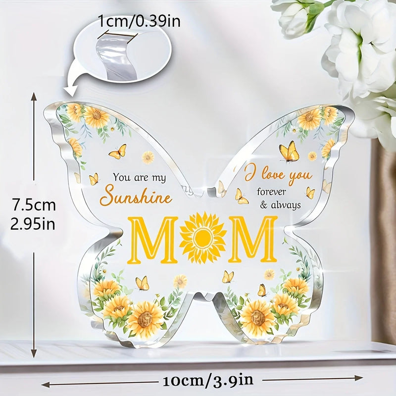 1pc Butterfly Acrylic Decorative Plaque Gift for Mother, Birthday Mother's Day Christmas Thanksgiving Gift for Mom