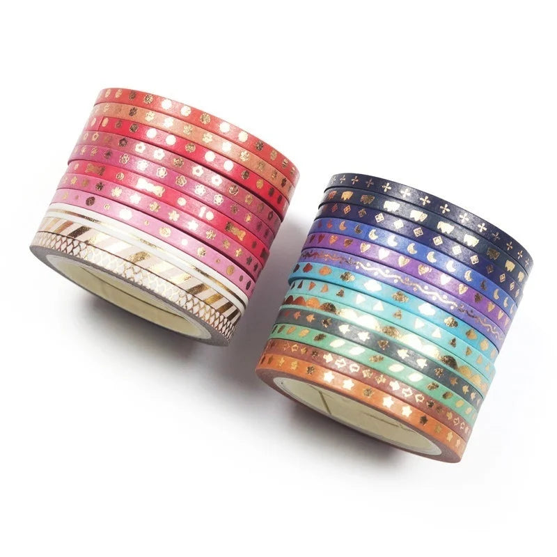 24 rolls Glitter Pattern Washi Tape Adhesive Sticker Hand Diary Stickers Masking Tape Decorative Christmas DIY Crafts