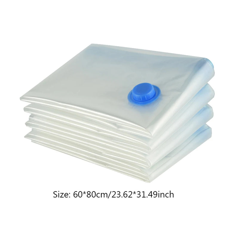 6/12PCS Hanging Vacuum Storage Bags Space-saving Compression Storage Bag with Hand Pump for Blankets Clothes Quilt Vacuum Pack