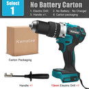 Kamolee 13mm Pro Large Torque 650NM Brushless Electric Impact Drill 3 in 1 Electric Cordless Screwdriver For Makita 18v Battery