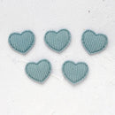 50pcs 21x25/32x37mm Padded Corduroy Fabic Heart Appliques for DIY Hat Clothes Leggings Sewing Supplies Headwear Decor Patches