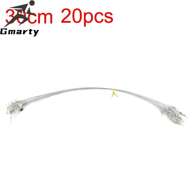 20Pcs/lot Steel Wire Leader With Fishing Accessory Silver Color Leadcore Leash 15CM 20CM 30CM Fishing Line