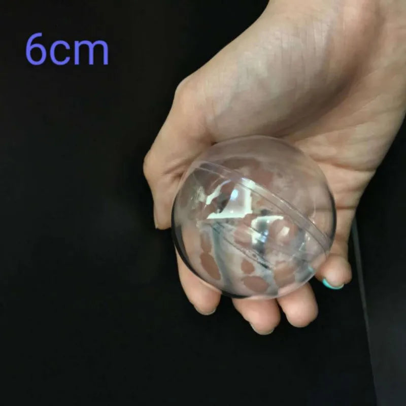 5-14CM Christmas Transparent Ball Plastic Fillable Bauble Xmas Tree Hanging Ornaments Decoration for Home Wedding Party Gift 1pc