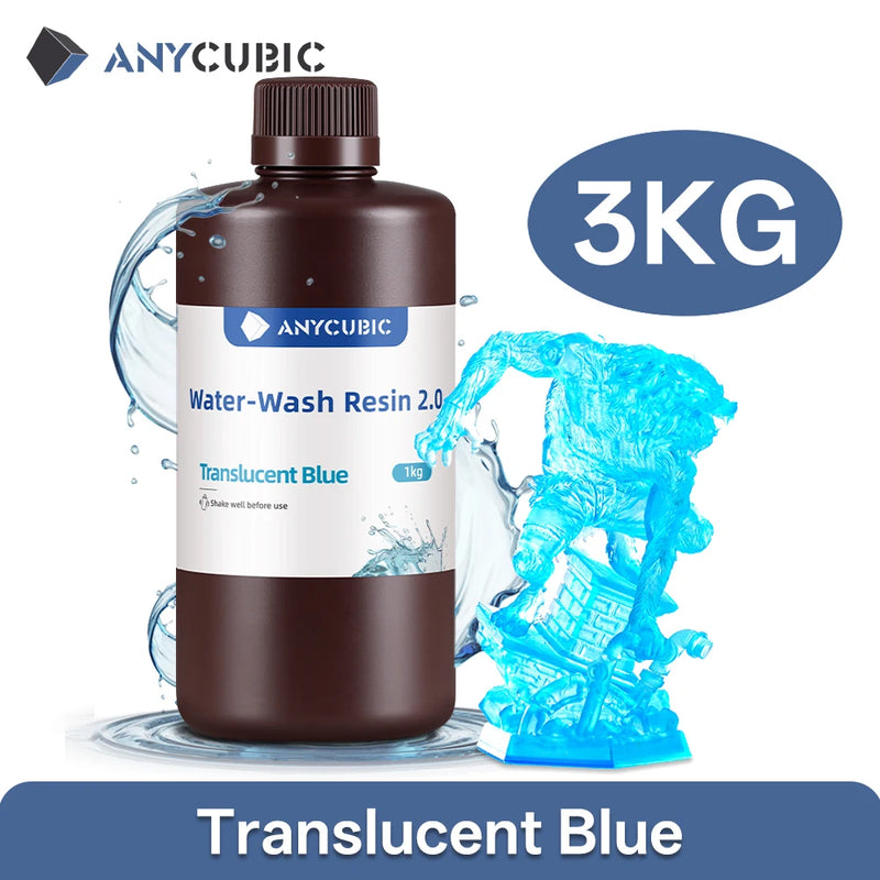 ANYCUBIC Water-Wash Resin 3kg High Precision Low Odor Low Viscosity 3D Printing Standard Photopolymer For LCD 3D Printer