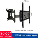 70cm Extension Long Arm TV Wall Mount, 32-65inch Full Motion TV Wall Bracket Swivel Tilt Level Articulating, Max VESA 400x400mm