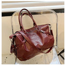 Wine Red Handbag for Women Large Capacity Pu Leather Ladies Armpit Shoulder Bags Sewing Thread Pattern Female Hobo Crossbody Bag