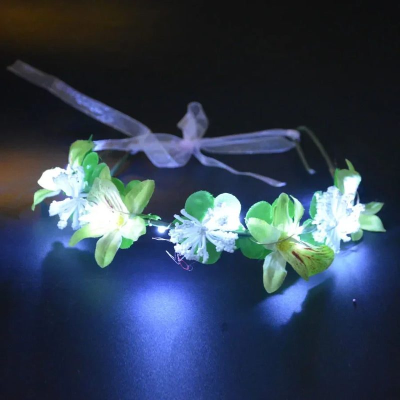 Princess Girl Butterfly Light Fairy Tutu LED Skirt Glow Flower Headband Birthday Gift Fancy Party Christmas Halloween Festival