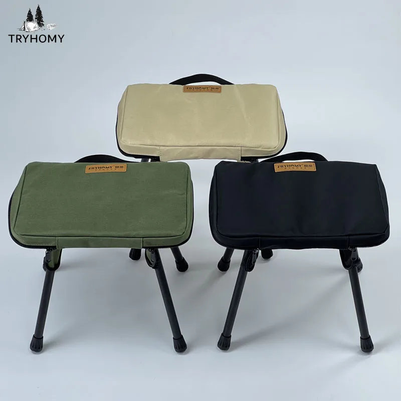 Tryhomy Camping Stool Aluminum Alloy Tactical Chair Outdoor Portable BBQ Picnic Fishing Chairs  New