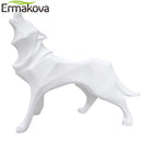ERMAKOVA Wolf Statue Modern Abstract Geometric Style Resin Wolf Animal Figurine Office Home Decoration Accessories Gift