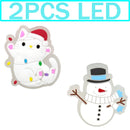 1-5PCS New Christmas LED Shoe Charms,Cute Santa Claus Cat & Dog Pin Accessories for Sandals,Shoe Clogs Buckle Christmas Gifts
