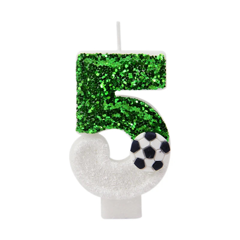 0-9 Numbers Football Cake Candle Kids Sports Theme Football Birthday Party Decoration Favors Cupcake Topper Cake Decor Supplies
