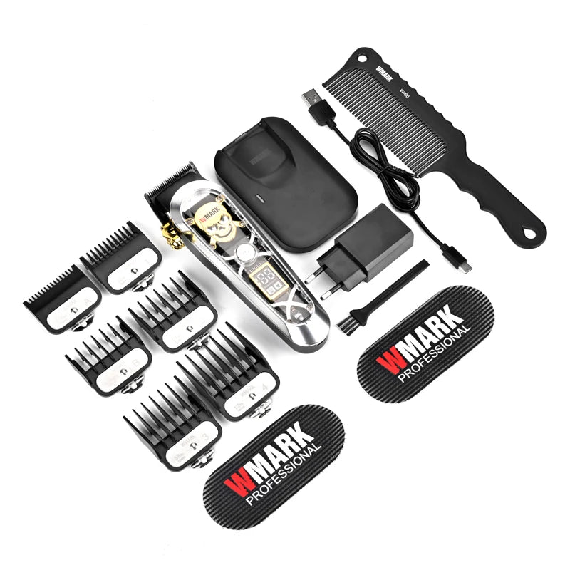 WMARK NG-130 Wireless Charging Hair Clipper High Speed Professional Type-C Rechargeable Hair Cutter With Charge Stand