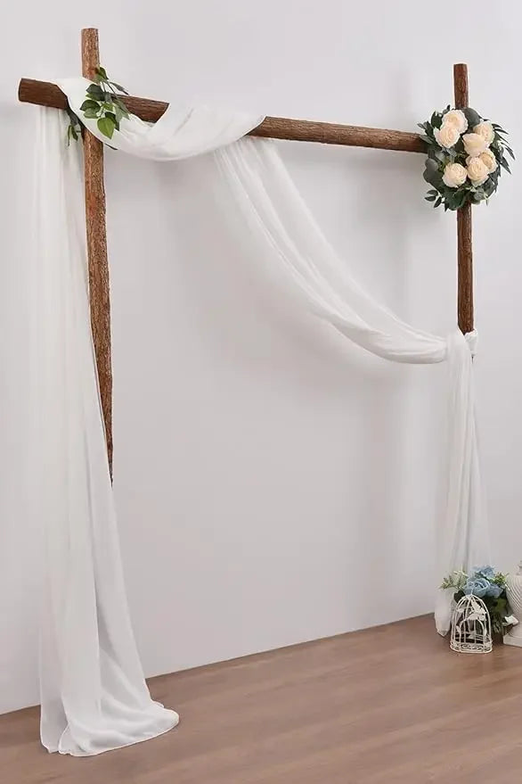 2pcs Sage Green Wedding Arch Chiffon Sheer Drapes ,Wedding Arch Drapes Sheer Backdrop Curtain for Wedding Ceremony Party Decor