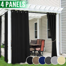 4 Panels Outdoor Curtains for Patio - Waterproof Blackout Curtains & Drapes Windproof UV Protection for Porch Gazebo Pergola