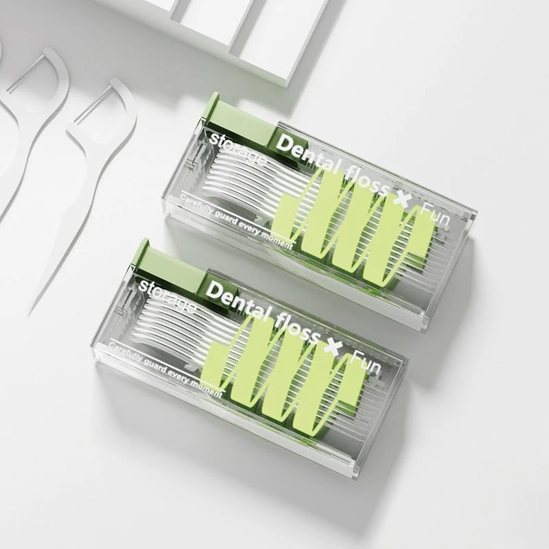 Dental Floss Dispenser Containing 10Pcs Floss Dental Floss Storage Box Auto Refillable Oral Hygiene Care Floss Pick
