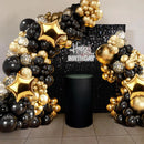 134pcs Black Gold Balloon Garland Arch Kit Latex Confetti Balloon Happy Birthday Party Decor Wedding Anniversary Baby Shower