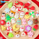 10-50Pcs Christmas Mochi Squishy Decompressio Toys Squeeze Soft Sticky Stress Relief Funny Fidget Toys For Christmas Xmas Gift