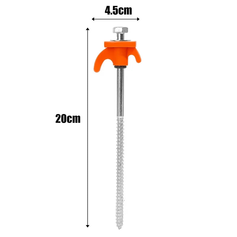 10/2pcs Metal Tent Spikes Camping Pegs Drill in Ground Anchors Heavy Duty Spiral Screw with Hex Socket Stakes Camping Stakes