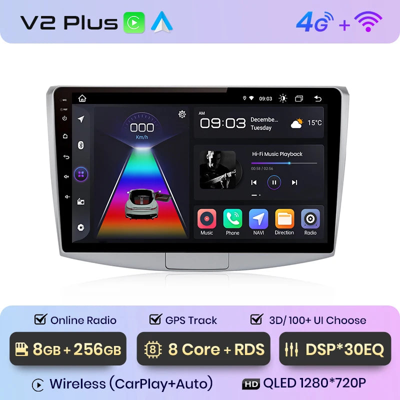Junsun V1 AI Voice Wireless CarPlay Android Auto Radio for VW Passat B6 B7 CC 2010 - 2015 4G Car Multimedia GPS 2din autoradio