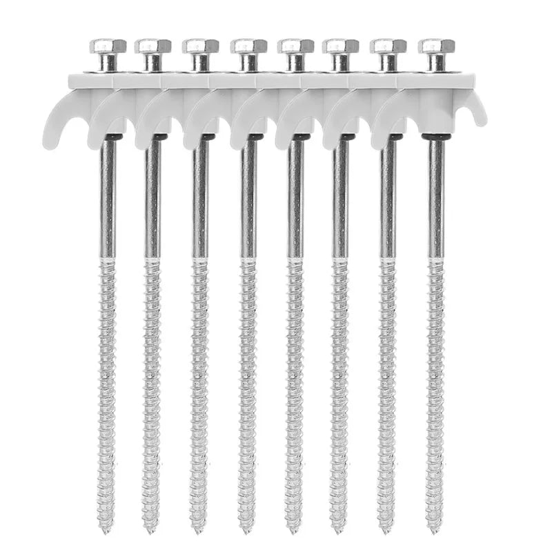 10/2pcs Metal Tent Spikes Camping Pegs Drill in Ground Anchors Heavy Duty Spiral Screw with Hex Socket Stakes Camping Stakes