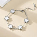 Adjustable Stainless Steel Bracelet Double Sided Bracelets Five Leaf Petals Flower Gold Plated Clover Women Fashion Jewelry
