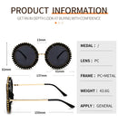 2023 Luxury Retro Diamond Round Sunglasses for Women Lady Trendy Punk Party Driving Sun Glasses UV400 Eyewear for Travel