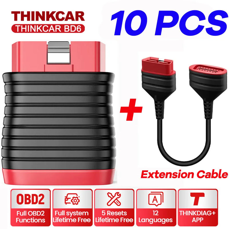 THINKCAR BD6 OBD2 Bluetooth Scanner Full System Diagnostic OIL IMMO ETS BLEED Brake Reset Lifetime Free Auto VIN Car Code Reader