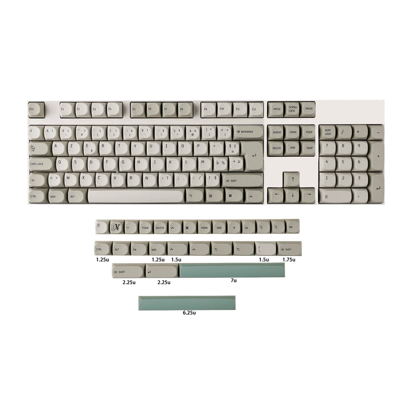 133 MA Dye Sub 9009 PBT German French QWERTZ AZERTY Keycap Mac Style For MX Mechanical Keyboard Filco 104 TKL 61 68 75 84 96 104